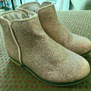 Cat & Jack size 8 Girl's Pink Glitter Ankle Booties PreLoved